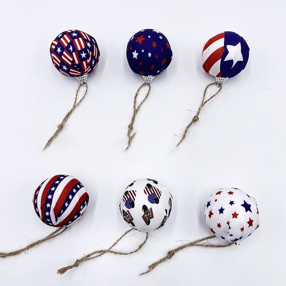 2 Inch Diameter, Pack Of 12 Abs Hanging Balls, 3D Stars And Stripes Patriotic Hanging Ball Ornaments, For Independence Day Patriotic Events Indoor Outdoor Holiday Decoration For