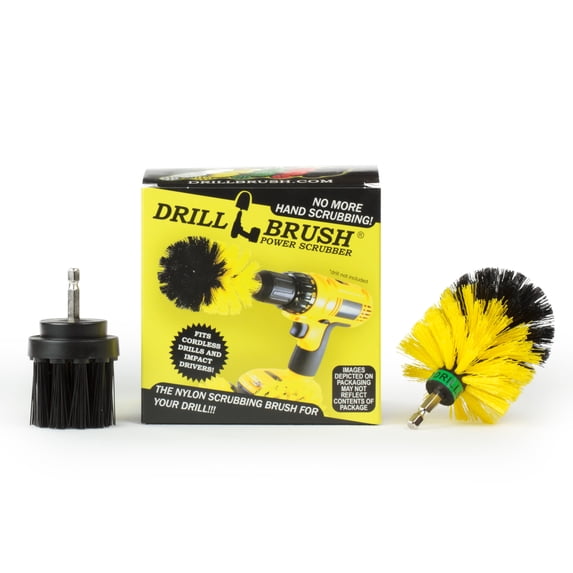 2 Inch Diameter Ultra Stiff Electric Power Brush Small Diameter Medium Bathroom Surface Brush by Drillbrush