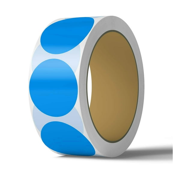 2 Inch Dot Matte Blue Color Code Labels for Color Coding and Organization, Round Coloured Easy Peel Strong Self Adhesive Dot Stickers (500 Stickers Per Roll)