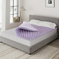 thumbnail image 1 of 2 Inch Egg Crate Memory Foam King Mattress Topper, Soothing Lavender Infused, CertiPUR-US Certified, Cooling Sleep, Pressure Relief, 76"×80"×2", 1 of 6