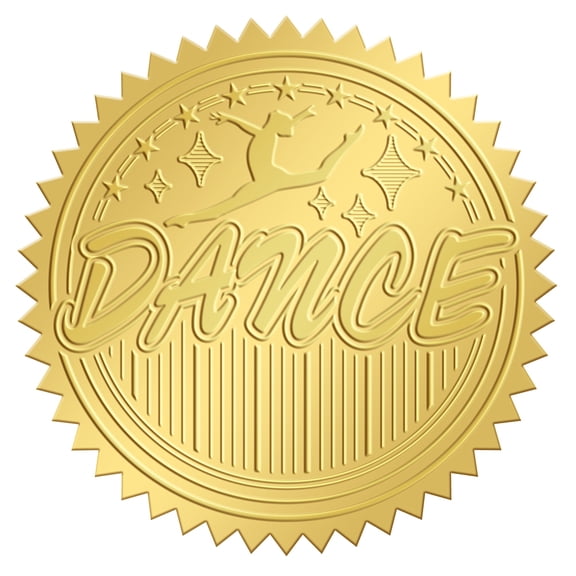 2 Inch Envelope Seals Stickers Dance 100pcs Embossed Foil Seals Adhesive Gold Foil Seals Stickers Label for Wedding