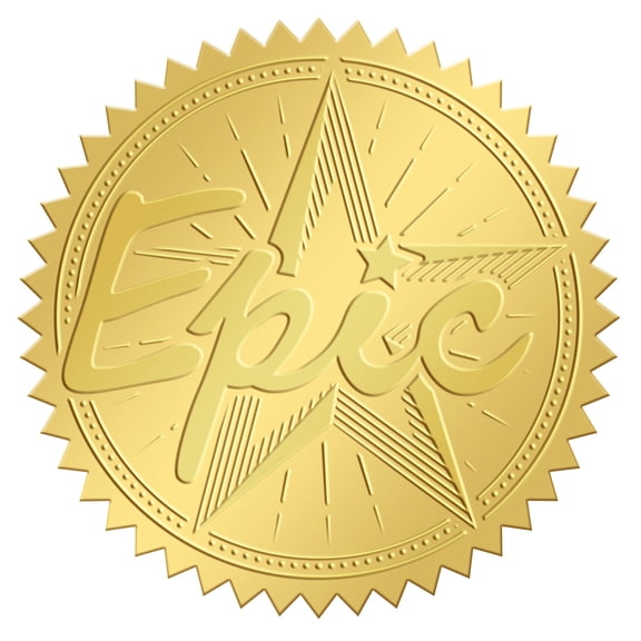2 Inch Envelope Seals Stickers Epic 100pcs Five-Pointed Star Embossed Foil Seals Adhesive Gold Foil Seals Stickers Label for Wedding Invitations