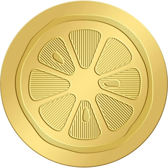 2 Inch Envelope Seals Stickers Lemon Fruit Citrus Slice 100pcs Embossed Foil Seals Adhesive Gold Foil Seals Stickers Label for Wedding Invitations Envelopes Gift Packaging