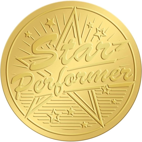2 Inch Envelope Seals Stickers Star Performer 100pcs Five-Pointed Star Embossed Foil Seals Adhesive Gold Foil Seals Stickers Label for Wedding Invitations Envelopes Gift Packaging 25sheets