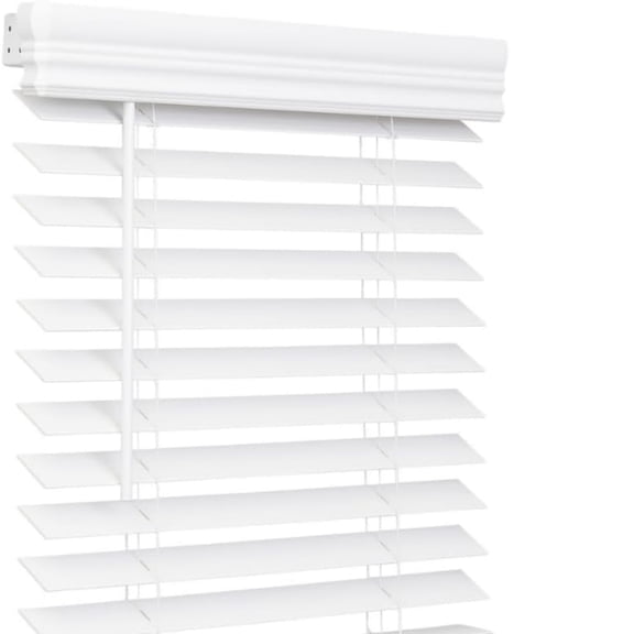 2 Inch Faux Wood Blind, 34" Wide x 60" Long, Window Blinds, Blinds & Shades, Blinds for Indoor Windows, Embossed, Bright White