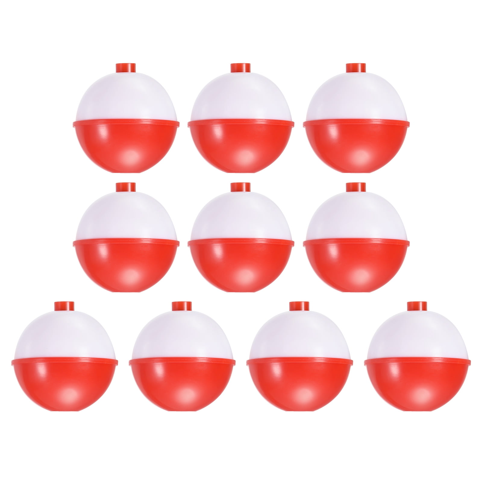 Rowned Fish 2 Inch Fishing Bobbers, Plastic Push Button Round Fishing Float, Red ...