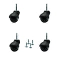thumbnail image 1 of 2 Inch Flat Black Hooded Grip Neck Ball Casters Set of 4 Service Caster, 1 of 2