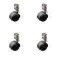 thumbnail image 1 of 2 Inch Flat Black Hooded Nylon Twin Wheel Caster with Inside Mount Set SCC, 1 of 2