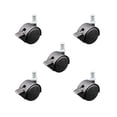 thumbnail image 1 of 2 Inch Flat Black Hooded Nylon Wheel Grip Ring Chair Caster with Brake Set 5 SCC, 1 of 2