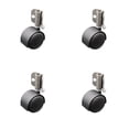 thumbnail image 1 of 2 Inch Flat Black Hooded Urethane Twin Wheel Caster with Inside Mount Set SCC, 1 of 2