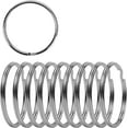 thumbnail image 1 of 2 Inch Flat Key Rings - Large Split Key Rings - Silver Steel Round Edged Circular Keychain Ring Clips - Sturdy Key Chain Ring Connector (Pack of 10), 1 of 2