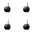 thumbnail image 1 of 2 Inch Floor Safe Black Hooded Twin Wheel Caster 3/8 Threaded Stem Set 4, 1 of 2