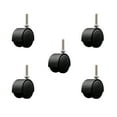 thumbnail image 1 of 2 Inch Floor Safe Black Hooded Twin Wheel Caster 3/8 Threaded Stem Set 5, 1 of 2