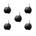 thumbnail image 1 of 2 Inch Floor Safe Black Hooded Twin Wheel Caster 5/16 Threaded Stem Set 5, 1 of 2