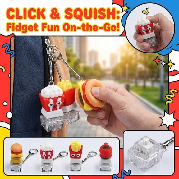 2-Inch French Fries Keyboard Squishy, Mochi Squishy Animal Figure, Taba Squishy Squeeze, Fun Birthday Gift for Teens Adults, ADHD Autism Calming Tools