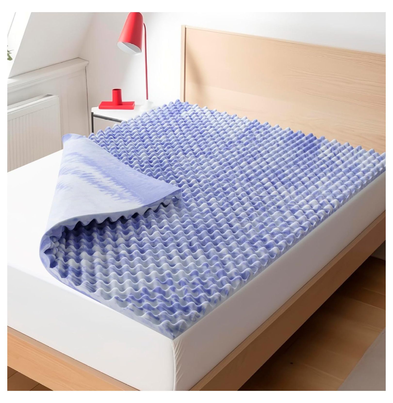 2 Inch Full Purple Memory Foam Mattress Topper, Cooling Gel Foam