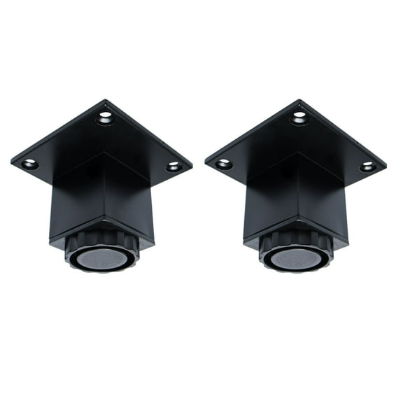 Uxcell 2" Furniture Legs Adjustable Feet Daybed Shelves Leg Height Replacement  Aluminium Alloy Black 2pcs