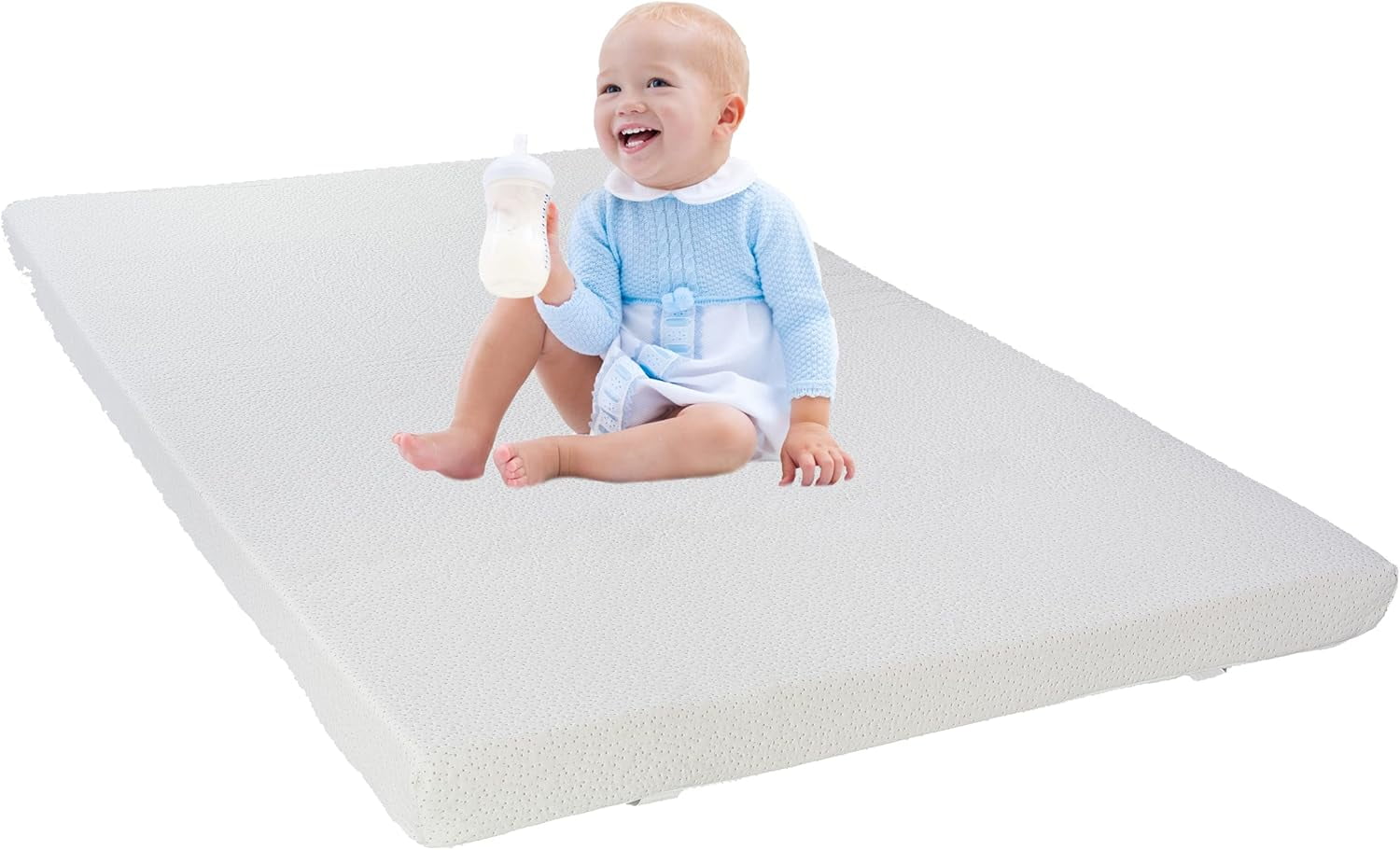 2 Inch Gel Infused Memory Foam Crib Mattress Topper with Ventilated Removable Washable Bamboo Cooling Cover and Corner Straps 52 x 27 x 2 Walmart