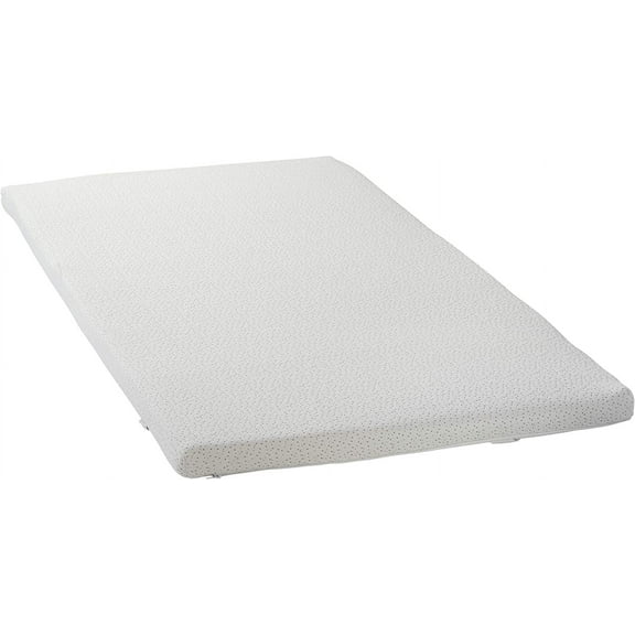 2-Inch Gel-Infused Memory Foam Mattress Topper for Cribs and Toddler beds, with Added Ventilated Removable Washable Bamboo Cooling Cover and Corner Straps 52x27x2