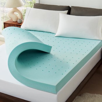 2 Inch Gel Memory Foam Mattress Topper for Pressure Relief,Cooling Gel Infused Foam Mattress Topper, Premium Soft Cooling Sleep,CertiPUR-US and Oeko-TEX Certified - Queen