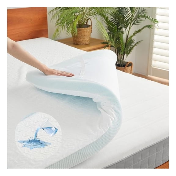2 Inch Gel Memory Foam Mattress Topper Twin Size, Bed Mattress Topper Pillow Top Waterproof for Body Support & Pressure Relief, with Removable Cover, Soft & Breathable, White