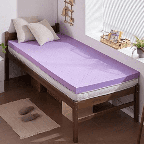 2 Inch Gel Memory Foam Mattress Topper Ventilated Soft Pressure Relieve Mattress Pad, Breathable Bed Topper, Twin Size