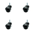 thumbnail image 1 of 2 Inch Gloss Black Hooded 3/8 Inch Threaded Stem Ball Casters Set of 4 SCC, 1 of 2