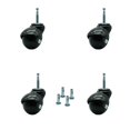 thumbnail image 1 of 2 Inch Gloss Black Hooded Grip Neck Ball Casters Set of 4 Service Caster, 1 of 2