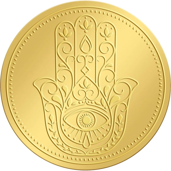 2 Inch Gold Embossed Envelope Seals Stickers Hamsa 100pcs Round Adhesive Embossed Foil Seals Stickers Envelope Label for Wedding Invitations Party Gift Packaging Greeting Card DIYDIY