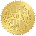 thumbnail image 1 of 2 Inch Gold Embossed Envelope Seals Stickers Head Boy 100pcs Adhesive Embossed Foil Seals Stickers Label, 1 of 7