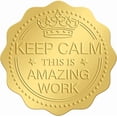 thumbnail image 1 of 2 Inch Gold Embossed Envelope Seals Stickers Keep Calm This is Amazing Work 100pcs Embossed Foil Seals Adhesive Gold Foil Stickers Label for Wedding Invitations Gift Packaging Gold, 1 of 9
