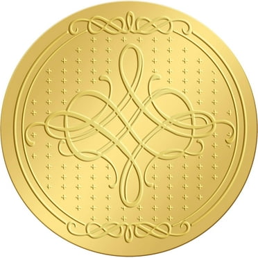 Gold Embossed Envelope Seals Stickers Rose 100pcs Round Adhesive