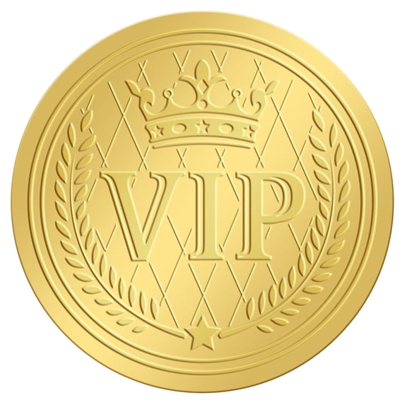2 Inch Gold Embossed Envelope Seals Stickers VIP 100pcs Adhesive Embossed Foil Seals Stickers Label for Wedding Invitations Gift