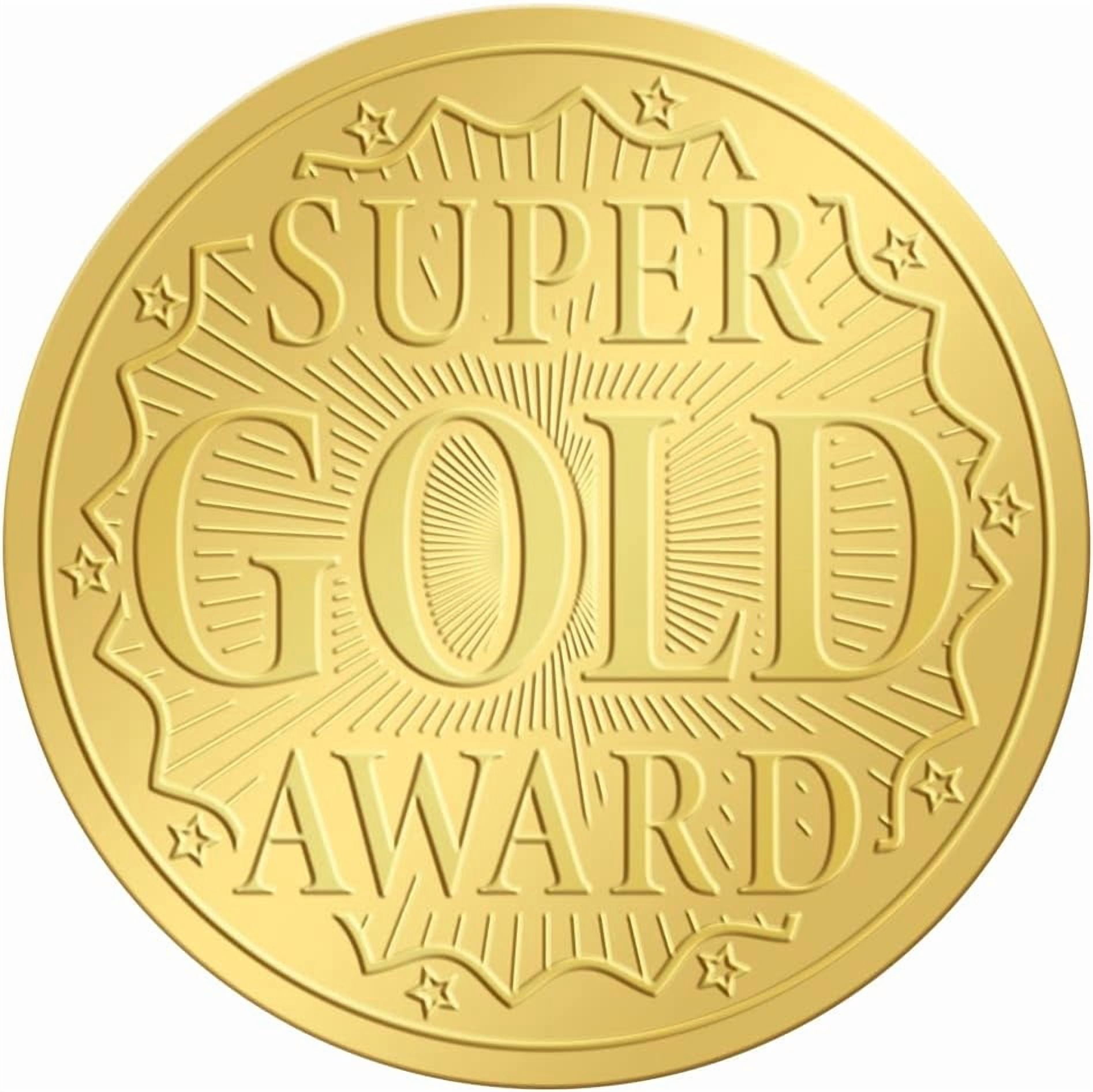 2 Inch Gold Foil Embossed Seals Stickers 100pcs Super Gold Award ...