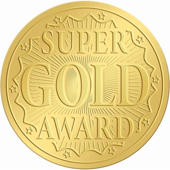 2 Inch Gold Foil Embossed Seals Stickers 100pcs Super Gold Award Certificates Envelope Seal Label Adhesive Serrated Edge Sticker for Wedding Invitations Graduation Gift Packaging Decor