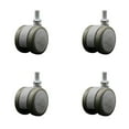 thumbnail image 1 of 2 Inch Gray Floor Safe Twin Wheel Casters 3/8 Threaded Stem Set of 4 SCC, 1 of 2