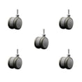 thumbnail image 1 of 2 Inch Gray Floor Safe Twin Wheel Casters 5/16 Threaded Stem Set of 5 SCC, 1 of 2