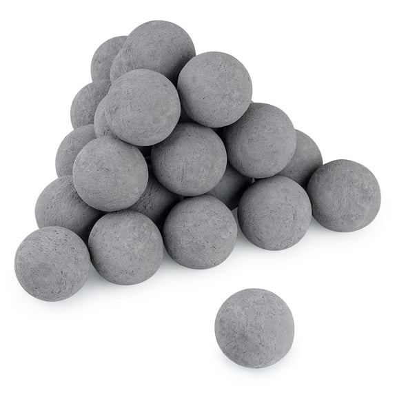 2 Inch Gray Round Ceramic Balls For Indoor Outdoor Fire Pits Fireplaces