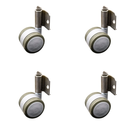 2 Inch Gray Soft Twin Wheel Caster with Side Mount Set Service Caster