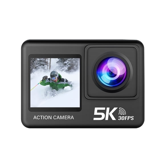 2 Inch IPS Dual Touch Screen Sports Camera, 5K 4K 60FPS Video Recorder 4X Zoom 30M Waterproof WiFi Action Camera with Remote Control