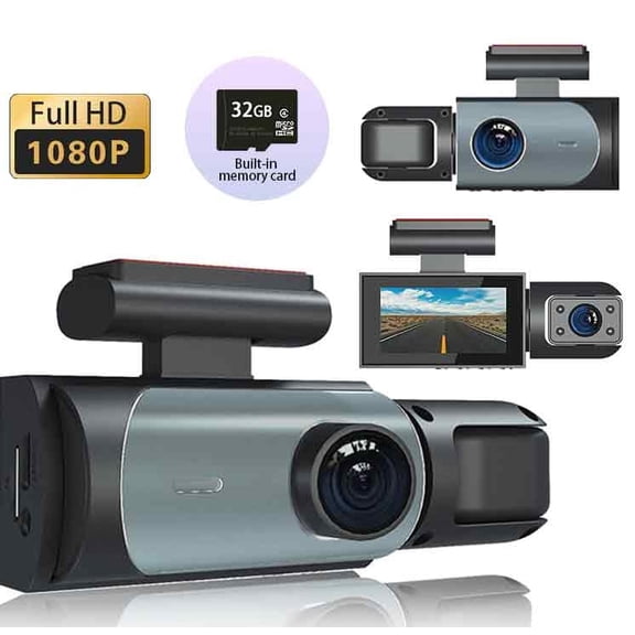 2-Inch IPS High-Definition Wide-Angle Dash Cam with 32GB Card