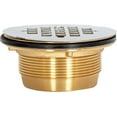 2 Inch IPS No Caulk Brass Shower Drain, Stainless Steel, 15306 Brass