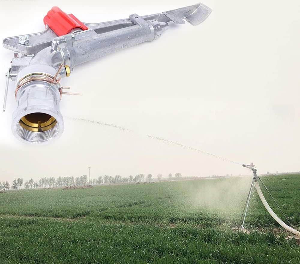 2 Inch Irrigation Spray Gun, 65-80M Large Impact Area 360 Adjustable Water Sprinkler for Large-Scale Agricultural Irrigation