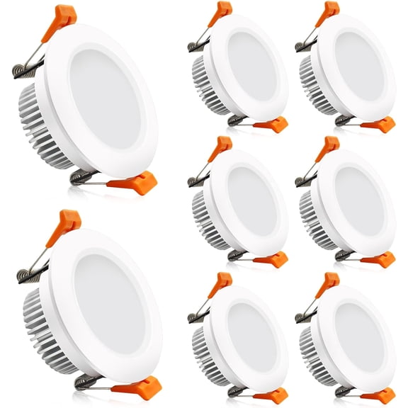 2 Inch LED Downlight Recessed Lighting Dimmable Ceiling Light 3W 5500K Daylight White CRI80 with Driver(35W Halogen Equivalent) 8 Pack