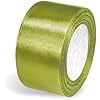 2 Inch Light Olive Satin Double Face Ribbon  25 Yards Silk Ribbon Roll for Gift Wrapping, Floral Arrangements, Wedding & Party Decorations
