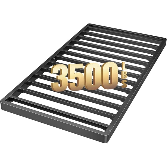 2-Inch Low Profile Twin XL Metal Box Spring, Bunkie Board Bed Slat Replacement, 3500 lbs Capacity, Black