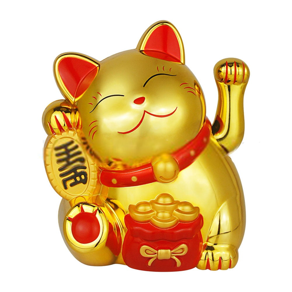 2 inch lucky cat decoration solar powered automatic waving lucky cat