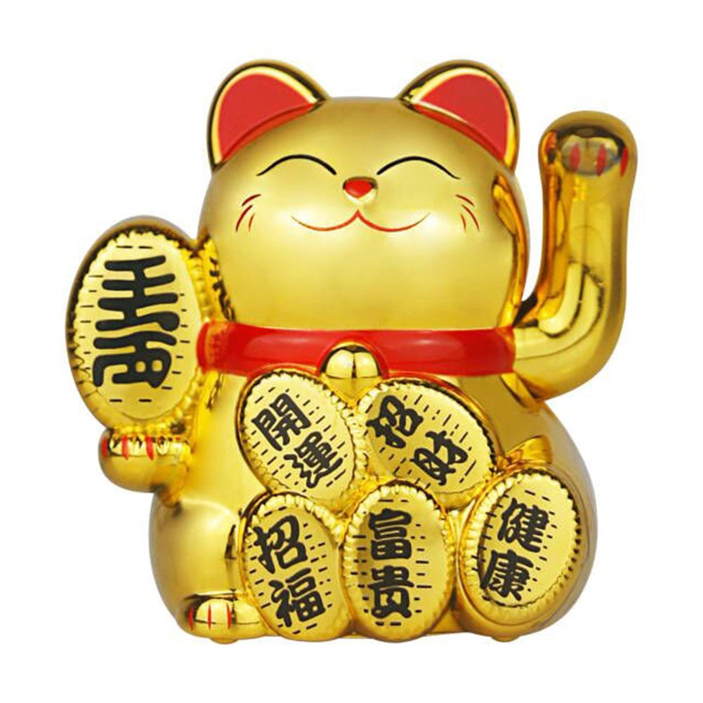 2 inch lucky cat decoration solar powered automatic waving lucky cat