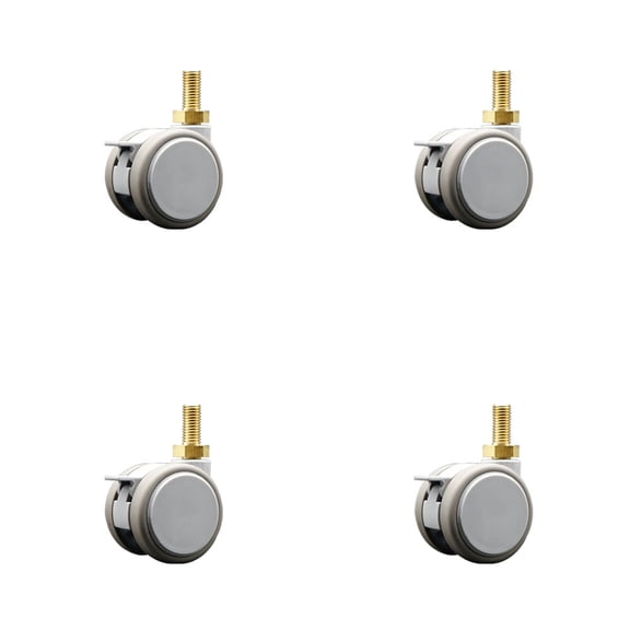 2 Inch MRI Safe Casters with Brakes 10mm Threaded Stem Set of 4 SCC