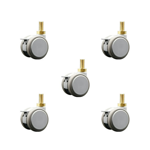 2 Inch MRI Safe Casters with Brakes – 10mm Threaded Stem – Set of 5 – SCC